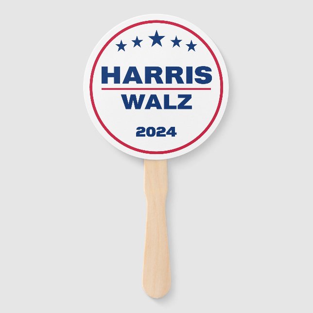 Harris Walz 2024 Kamala Harris Tim Walz Election Hand Fan (Front)
