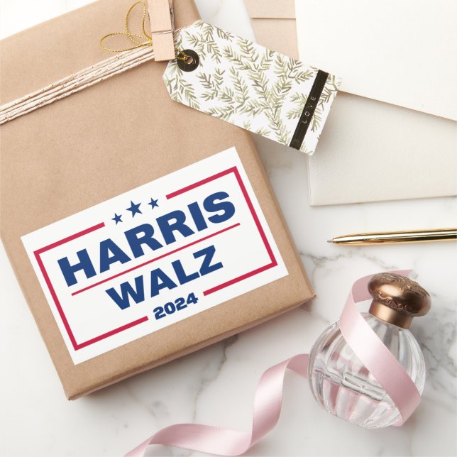 Harris Walz 2024 Kamala Harris Tim Walz Election Rectangular Sticker (Gifting)