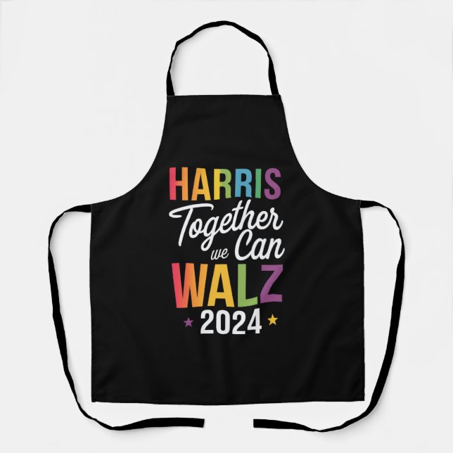 Harris Walz 2024 Kamala Together We Can LGBT Apron (Front)