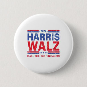 Harris Walz 2024 Make America Kind Again 6 Cm Round Badge