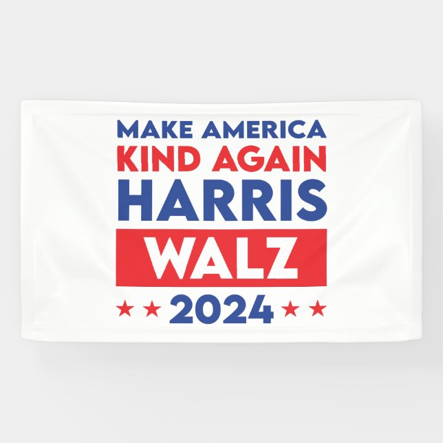 Harris Walz 2024 Make America Kind Again Banner (Horizontal)