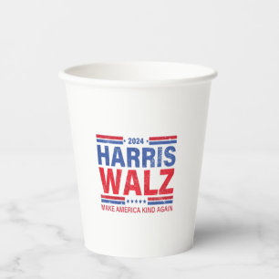 Harris Walz 2024 Make America Kind Again  Paper Cups