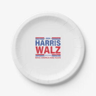 Harris Walz 2024 Make America Kind Again  Paper Plate