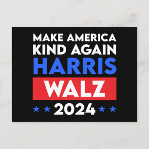 Harris Walz 2024 Make America Kind Again Postcard