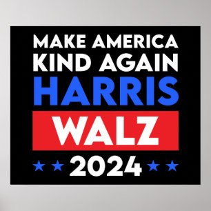 Harris Walz 2024 Make America Kind Again Poster