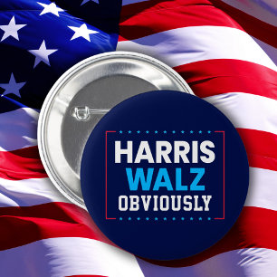 Harris Walz 2024 Obviously 6 Cm Round Badge