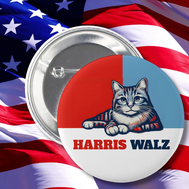 Harris Walz 2024 Obviously Cat 6 Cm Round Badge (Creator Uploaded)