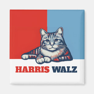 Harris Walz 2024 Obviously Cat Magnet