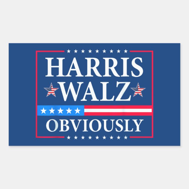 Harris Walz 2024 Obviously Rectangular Sticker (Front)
