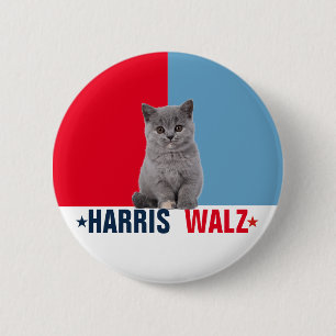 Harris Walz 2024 Obviously Red Blue 6 Cm Round Badge