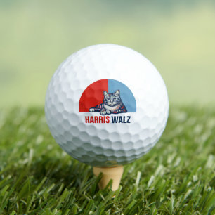 Harris Walz 2024 Obviously Red Blue Cat Golf Balls