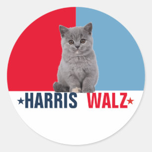 Harris Walz 2024 Obviously Red Blue Classic Round Sticker