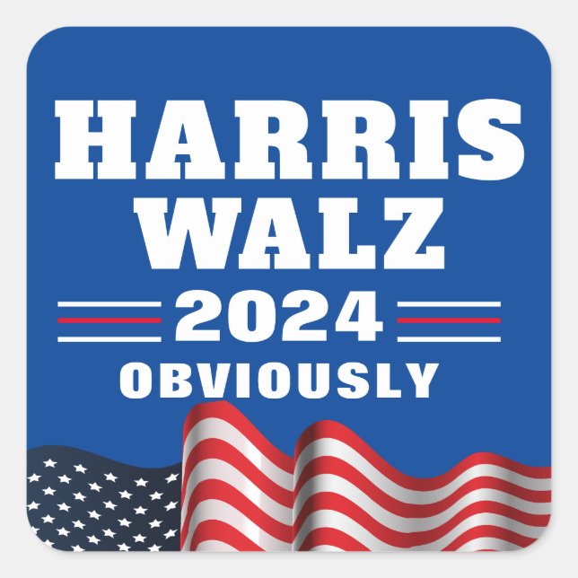 Harris Walz 2024 | Obviously Square Sticker (Front)
