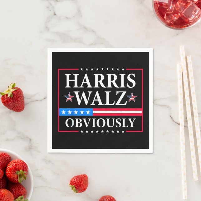Harris Walz 2024 Obviously | Tim Walz Napkin (Insitu)