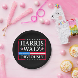 Harris Walz 2024 Obviously Tim Walz Paper Plate