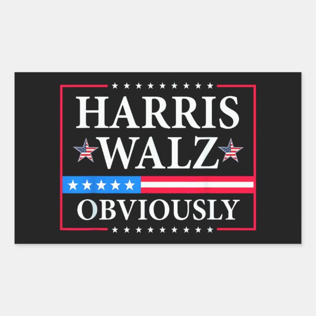 Harris Walz 2024 Obviously | Tim Walz Rectangular Sticker (Front)