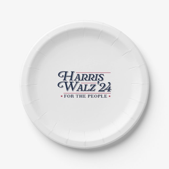 Harris Walz 2024  Paper Plate (Front)