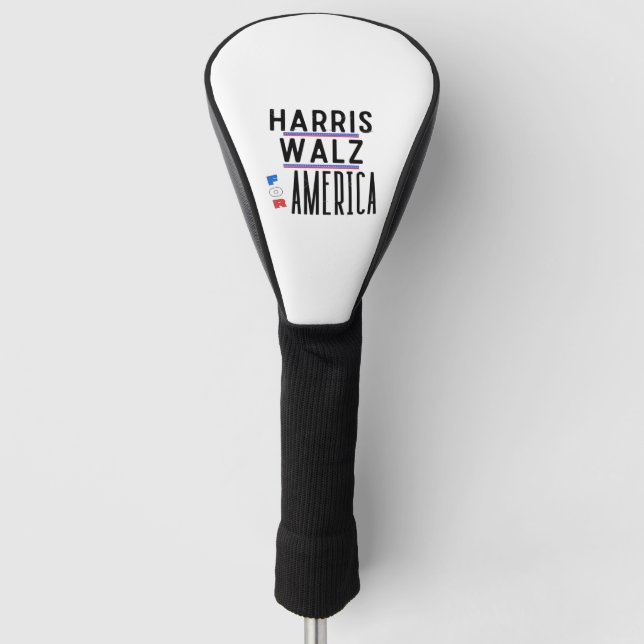 Harris Walz 2024 Pin Golf Head Cover (Front)