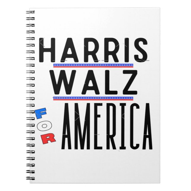 Harris Walz 2024 Pin Notebook (Front)