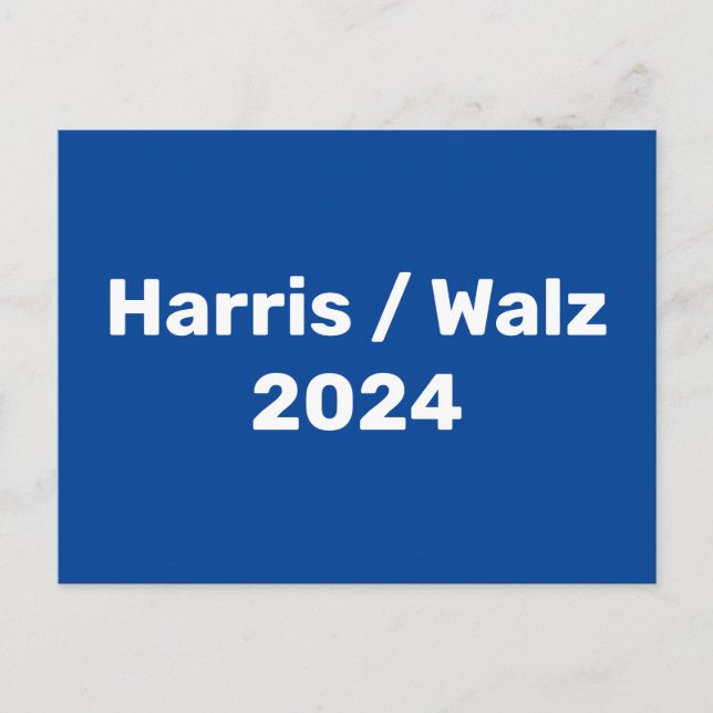 Harris / Walz 2024 Presidential Campaign Postcard (Front)
