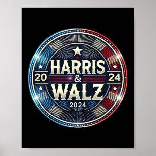 Harris Walz 2024 Presidential Election President T Poster