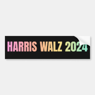 Harris Walz 2024 Rainbow Bumper Sticker