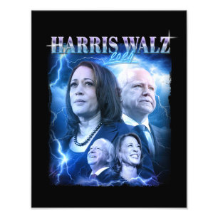 Harris Walz 2024 Retro 90s Style Photo Print