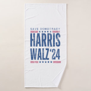 Harris Walz 2024 Save Democracy Bath Towel