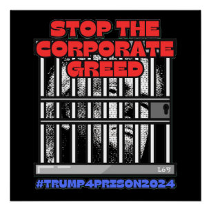 HARRIS-WALZ 2024 STOP THE CORPORATE GREED  POSTER