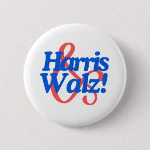 Harris Walz 2024 ticket election presidental race  6 Cm Round Badge