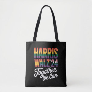 Harris Walz 2024 Together We Can Election LGBTQIA Tote Bag
