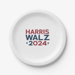 Harris walz 2024 trending design paper plate