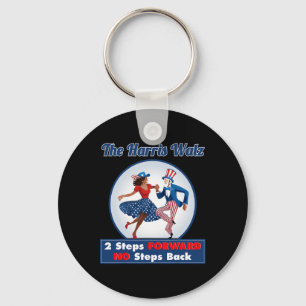 Harris Walz 2024 Waltz Dance 2 Steps Forward Not B Key Ring