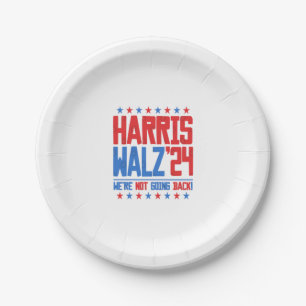 HARRIS WALZ 2024 - We're Not Going Back Paper Plate