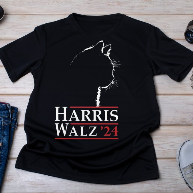Harris Walz '24 Cat Silhouette Campaign T-Shirt (Creator Uploaded)