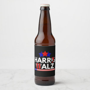 Harris Walz 24 Harry Balz 2024 Meme Democratics Beer Bottle Label