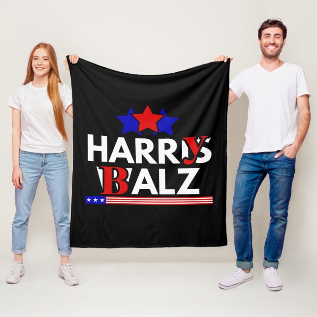 Harris Walz 24 Harry Balz 2024 Meme Democratics Fleece Blanket (In Situ)