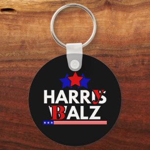 Harris Walz 24 Harry Balz 2024 Meme Democratics Key Ring