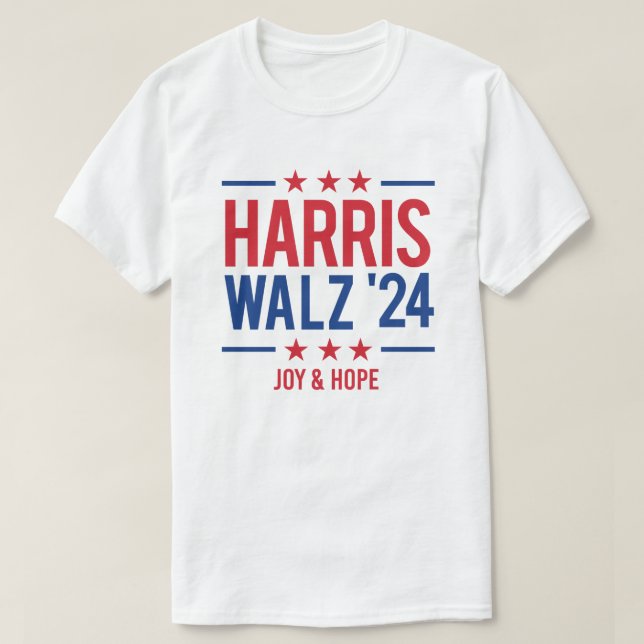 Harris Walz '24 - Joy and Hope T-Shirt (Design Front)