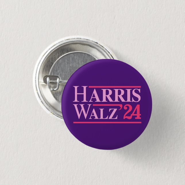 Harris Walz '24 Pink 3 Cm Round Badge (Front & Back)
