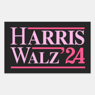 Harris Walz '24 Pink Rectangular Sticker