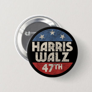 Harris Walz 47th President USA America 2024 6 Cm Round Badge
