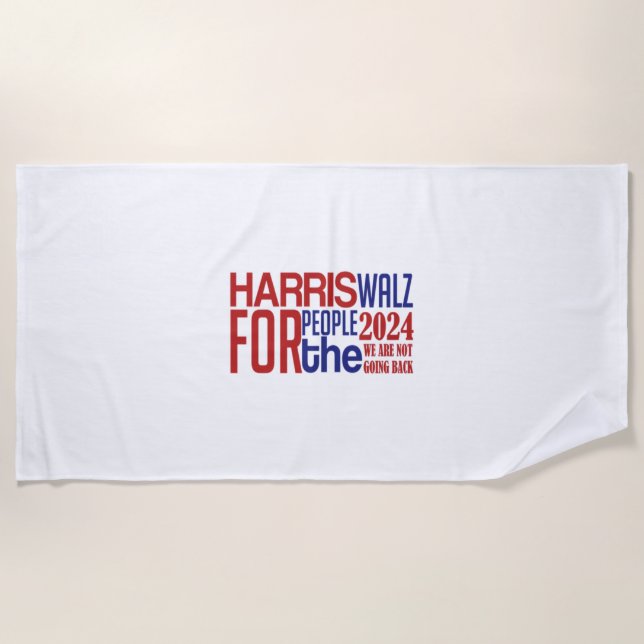 harris walz  beach towel (Front)
