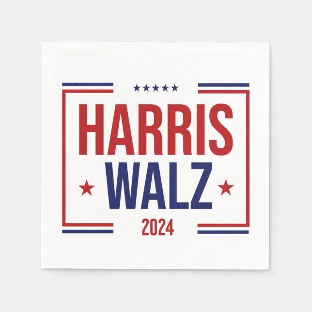 Harris Walz Campaign Election Napkin (Front)