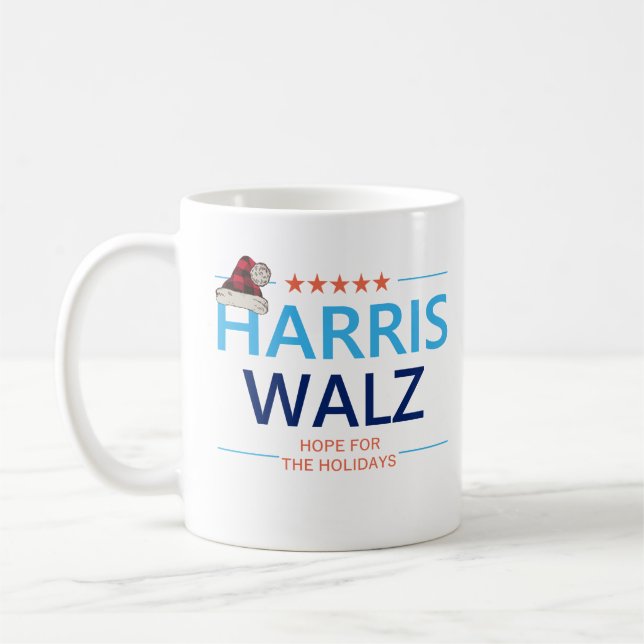 Harris Walz Christmas Hope for the Holidays Kamala Coffee Mug (Left)