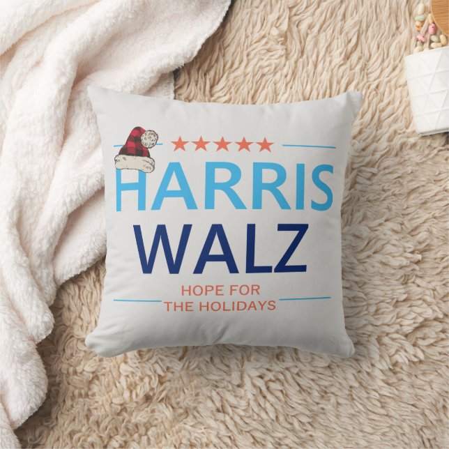 Harris Walz Christmas Hope for the Holidays Kamala Cushion (Blanket)