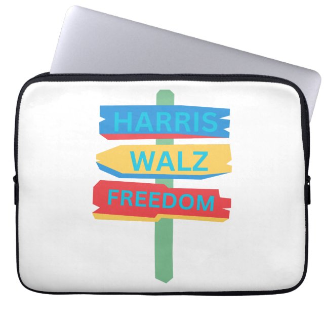 Harris Walz Coconut Tree Laptop Sleeve (Front)
