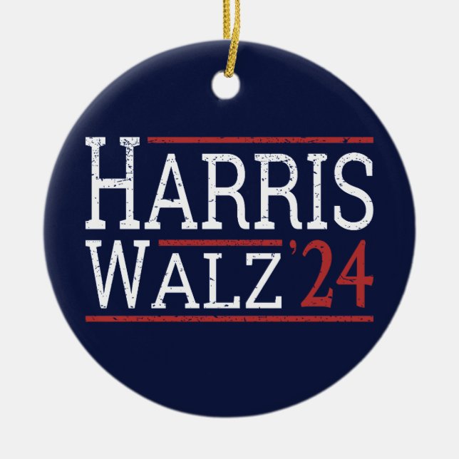 Harris Walz Election 2024 I Ceramic Ornament (Front)