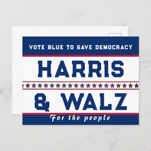 Harris & Walz Election 2024 Postcard