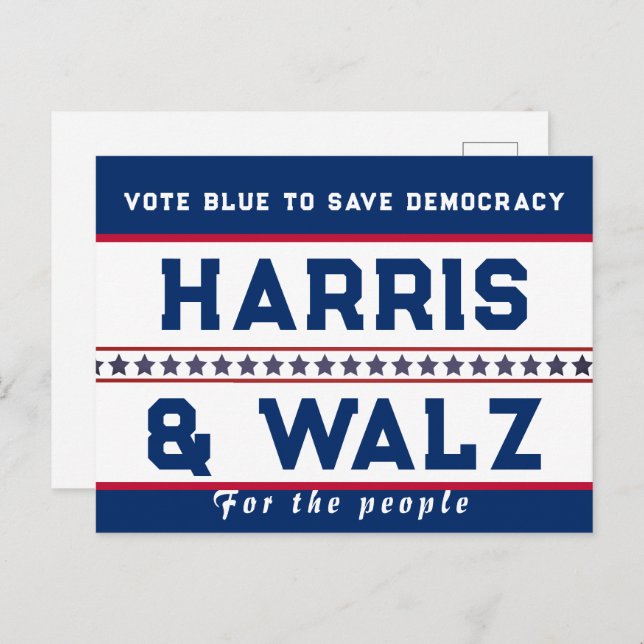 Harris & Walz Election 2024 Postcard (Front/Back)